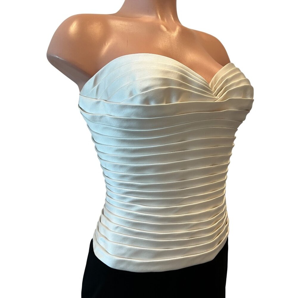 Sergio Hudson Black and White Strapless Gown NWT - Picture 7 of 10